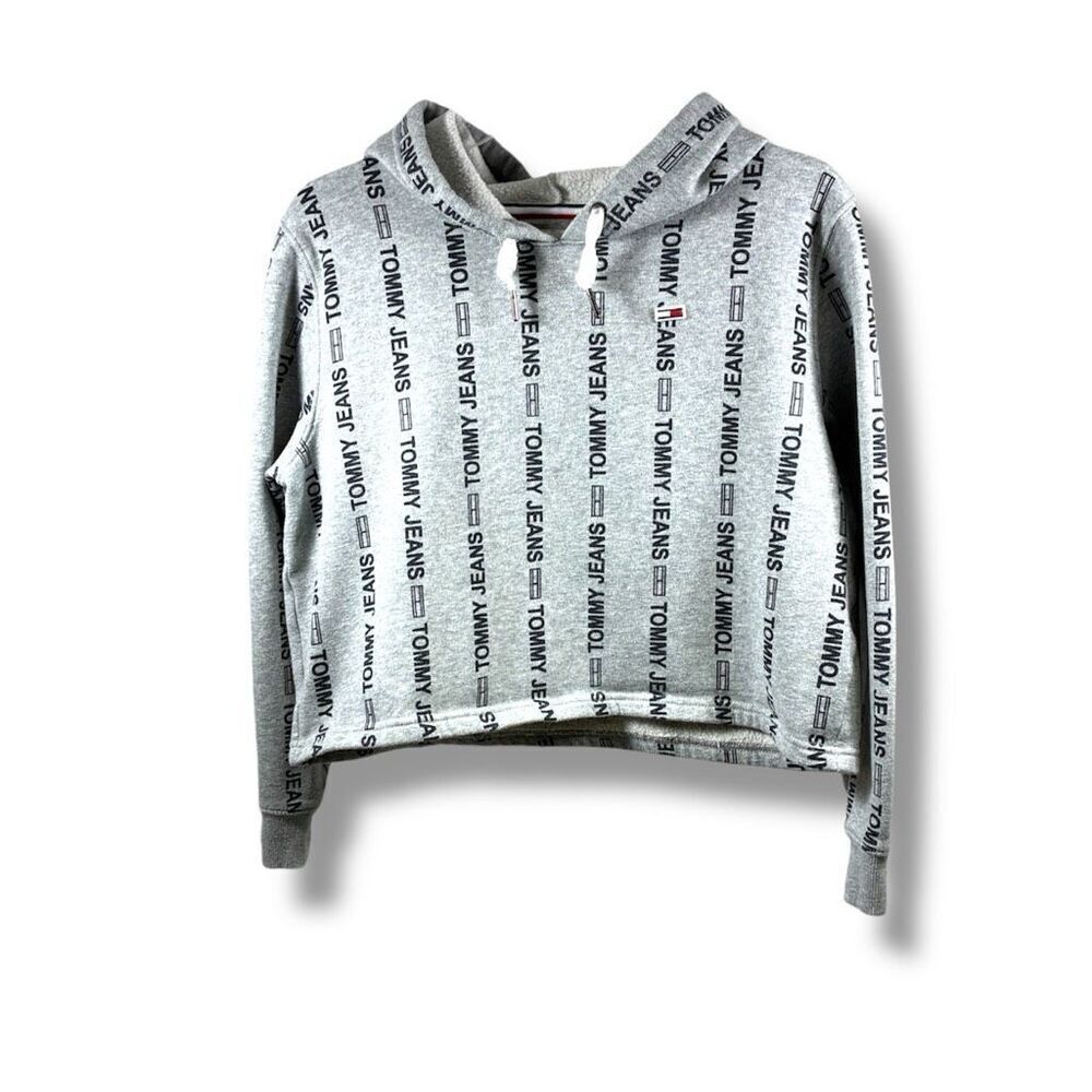 Tommy Hilfiger Tommy Jeans Cropped Hoodie in Gray Size M